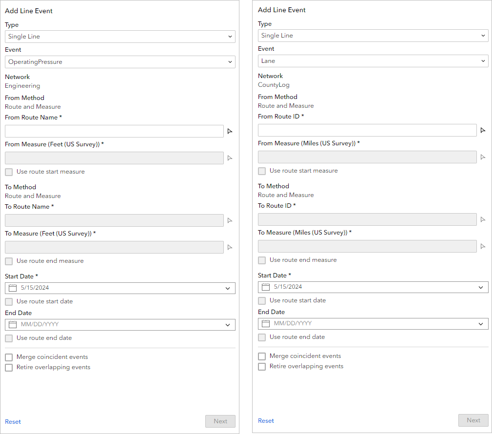 Widget Add Line Event (Ajouter un événement linéaire) Widget Add Line Event (Ajouter un événement linéaire)