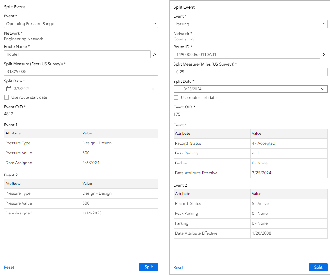Widget Split Event (Fractionner l’événement) Widget Split Event (Fractionner l’événement)