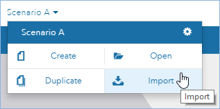 Option Importer du menu déroulant Scénario A