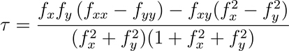 Équation de la torsion géodésique d’isoligne Équation de la torsion géodésique d’isoligne
