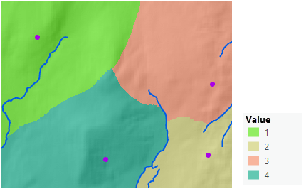 Carte du territoire accessible par les gardes forestiers à pied depuis chaque poste Carte du territoire accessible par les gardes forestiers à pied depuis chaque poste