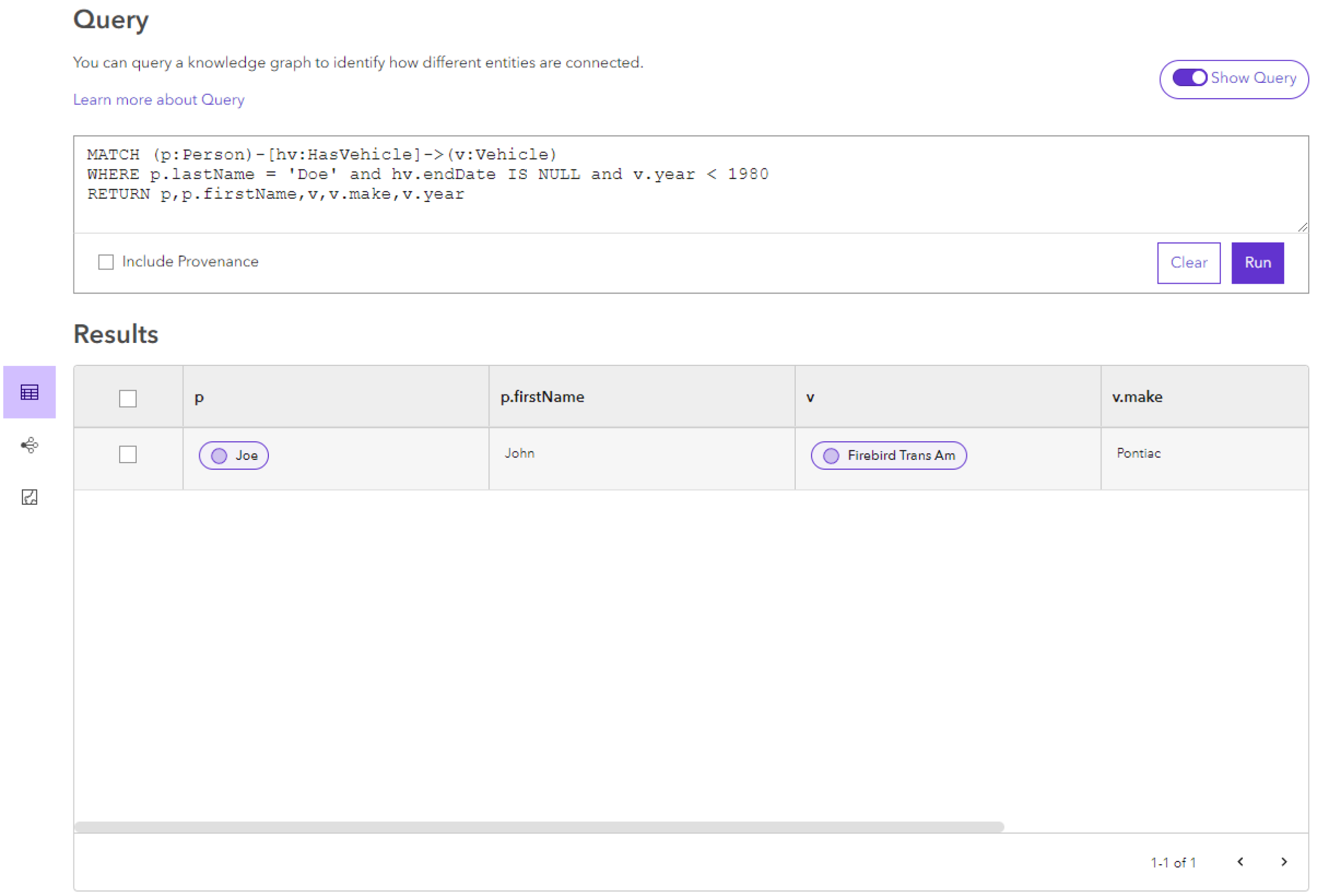 Les propriétés de l’entité d’origine, de la relation et de l’entité de destination sont prises en compte pour obtenir un ensemble spécifique de résultats. Les propriétés de l’entité d’origine, de la relation et de l’entité de destination sont prises en compte pour obtenir un ensemble spécifique de résultats.