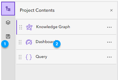 Menu principal et fenêtre Contenu du projet Menu principal et fenêtre Contenu du projet