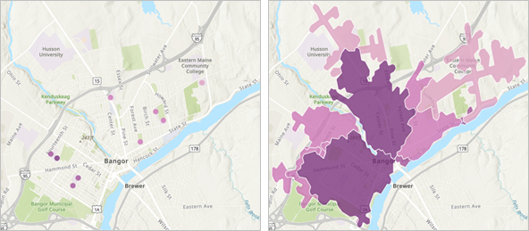 Paramètre Return output as bounding areas (Retourner la sortie sous forme de zones d’emprise) Paramètre Return output as bounding areas (Retourner la sortie sous forme de zones d’emprise)
