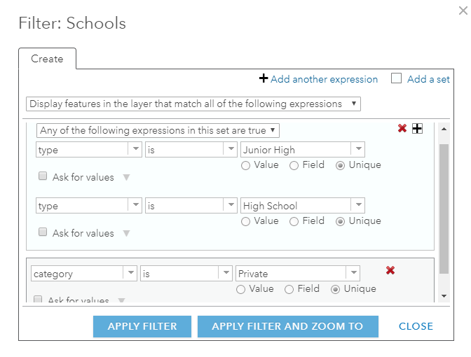 Exemple de filtre Exemple de filtre