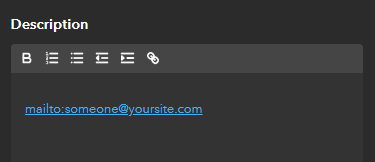 Ajouter un lien mailto à la description du projet.