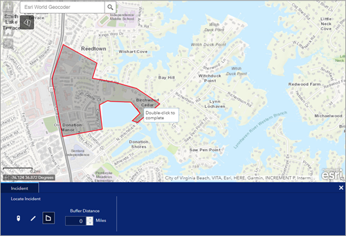 Distance de la zone tampon Distance de la zone tampon