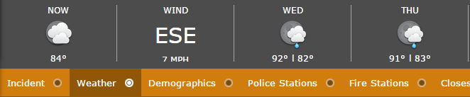 Onglet Weather (Météo) Onglet Weather (Météo)