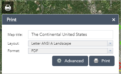 Interface du widget Imprimer Interface du widget Imprimer