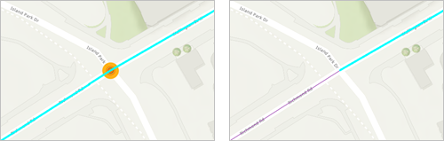 Fractionner une ligne au niveau d’un point pour créer deux lignes Fractionner une ligne au niveau d’un point pour créer deux lignes